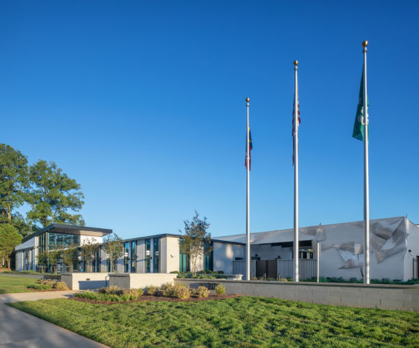 0398 CMPD S Exterior Angle_full staff flags landscaping